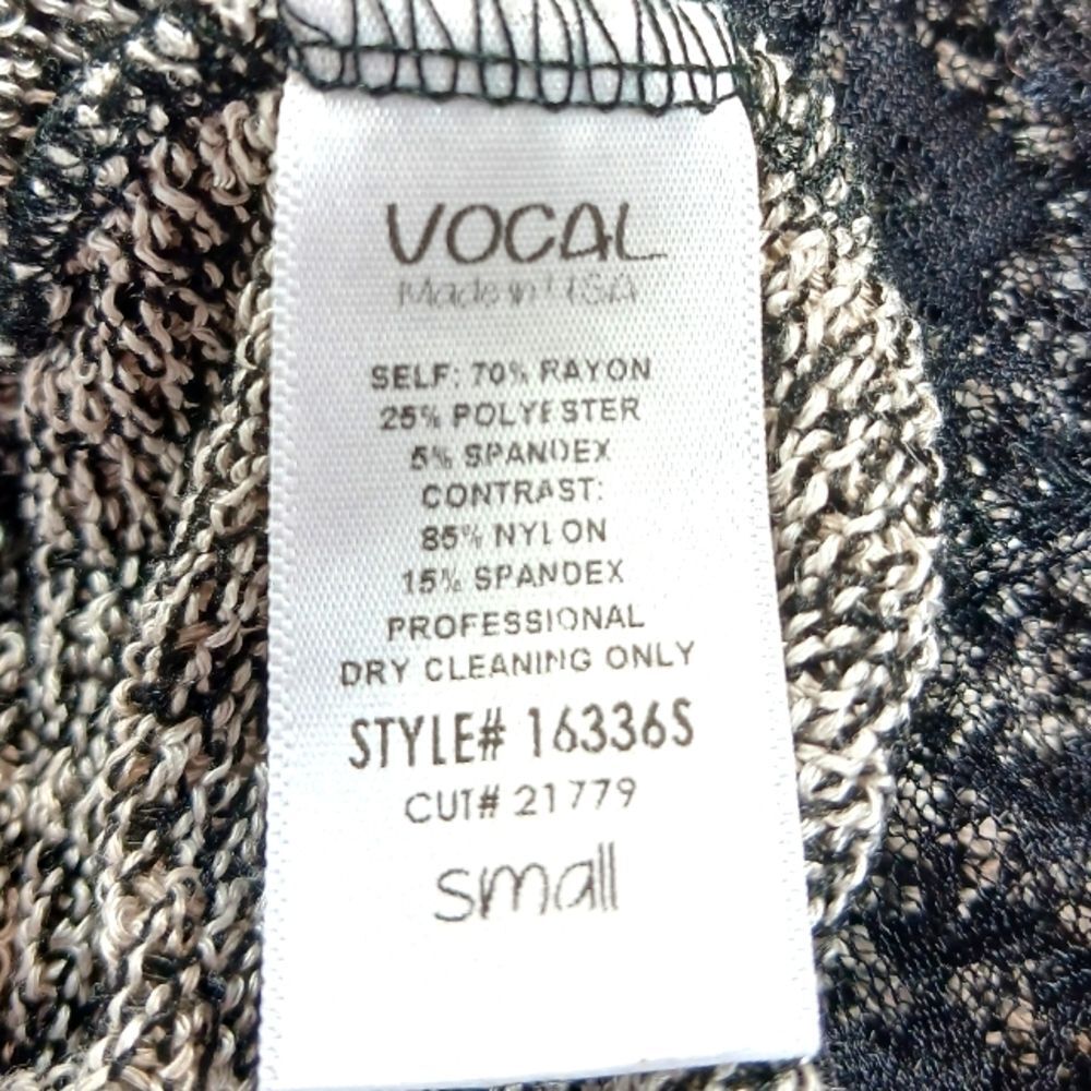 Vocal USA Rayon Blend Knit Tunic/ Dress with Bead Embellished Front Small. - Picture 3 of 12